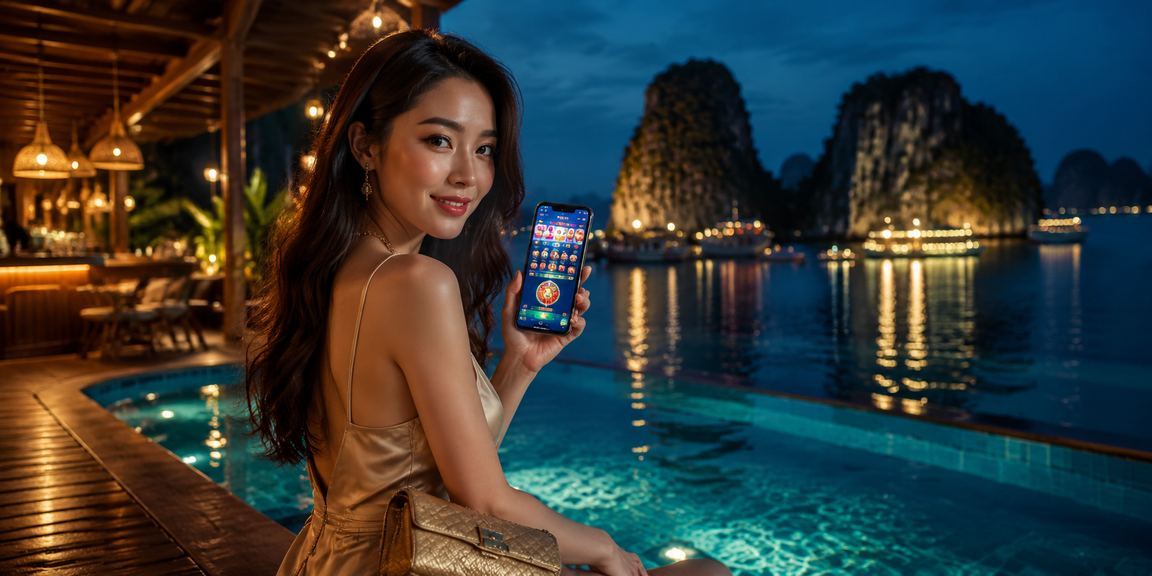 Phong cảnh vịnh Hạ Long với cảnh xổ số địa phương